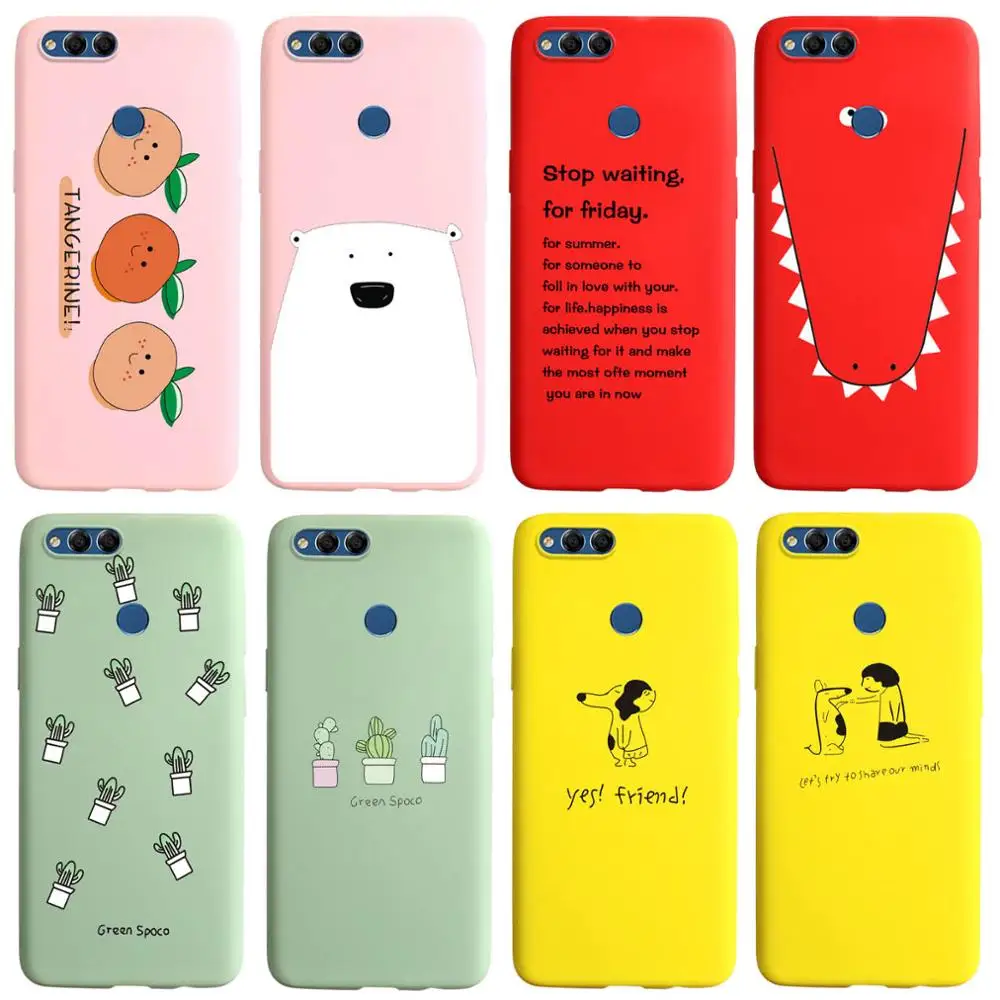 

Candy Color Painting Case For Huawei Honor 7X Cases Soft Silicone Back Cover For Huawei Honor7X 7 X BND-L21 Fundas Bumper 5.93