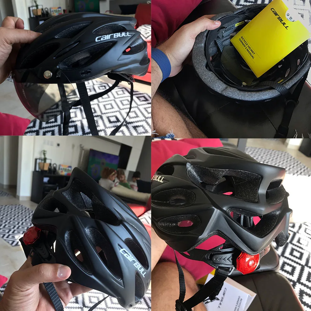 Cairbull Ultralight Cycling Helmet With Removable Visor Goggles Bike Taillight Intergrally-molded Mountain Road MTB Helmets 230g Cairbull Ultralight Cycling Helmet With Removable Visor Goggles Bike Taillight Intergrally-molded Mountain Road MTB Helmets 230g