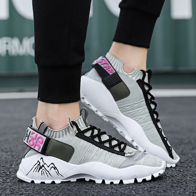 

2019 New Lightweight Comfortable Breathable Walking Sneakers Mesh Men Sneakers Casual Shoes Lace-up Men Shoes Zapatillas Hombre