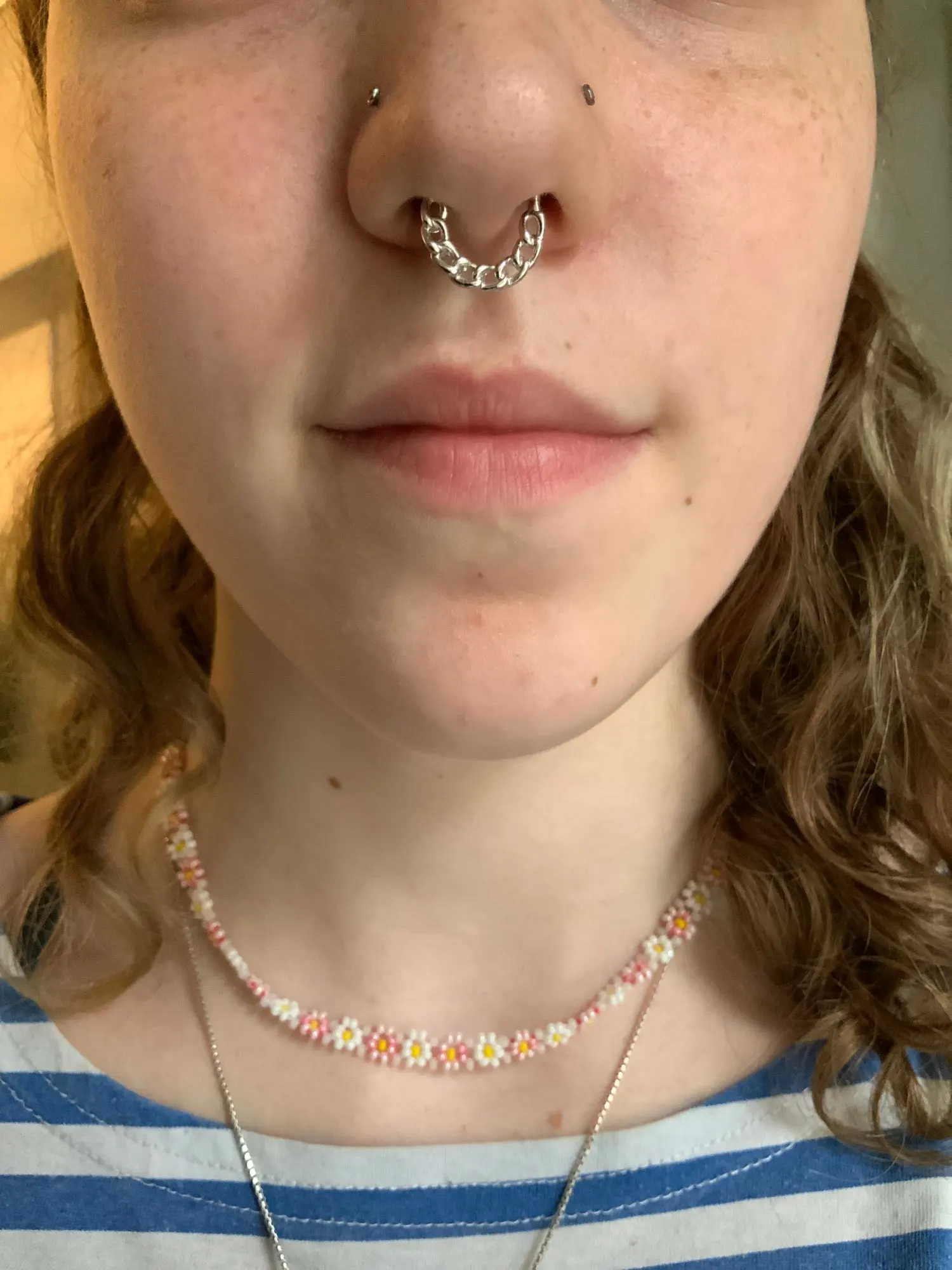 Chain Nose And Septum Rings Gold Septum Spinner Septum Chain Nose - Main Image