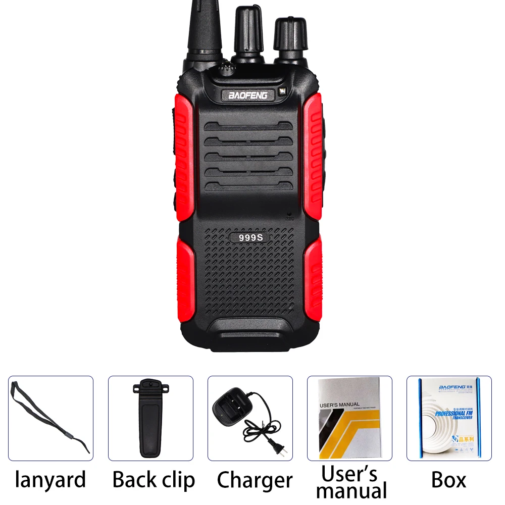Baofeng BF-999S Plus Walkie Talkie 6 км Диапазон разговора 5 Вт 1800 мАч UHF 16 канальный портативный двухстороннее радио обновление BF-888s CB радио - Цвет: With Box
