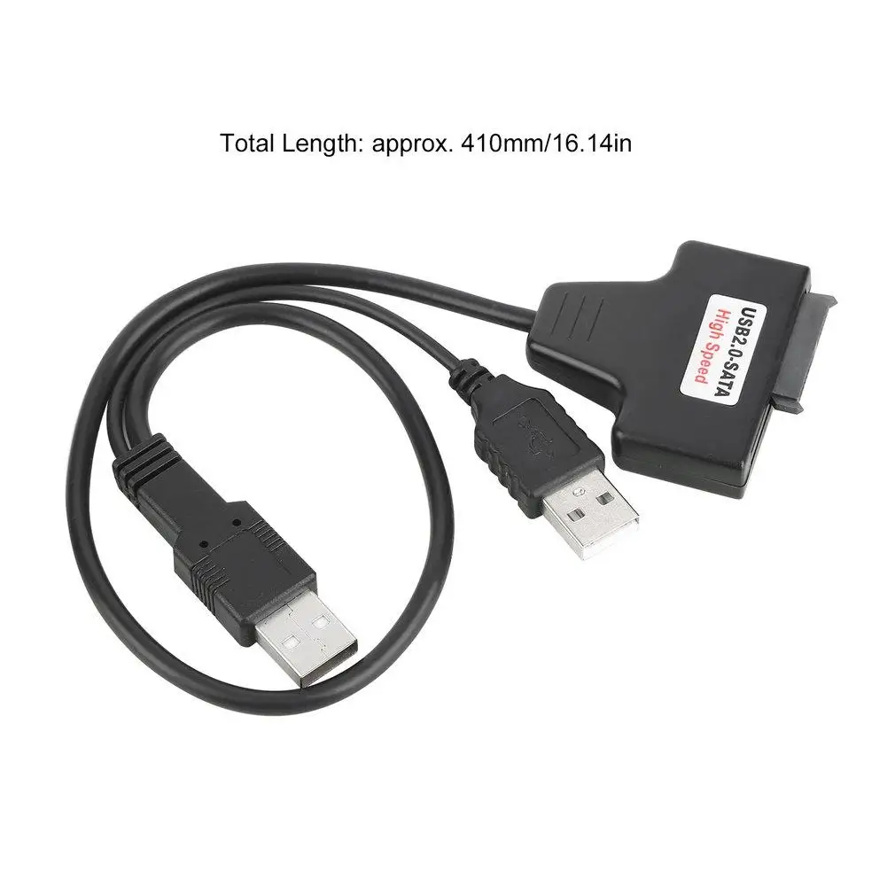 Черный USB 2 0 до 7 + 6 13Pin SATA ноутбук CD/DVD/Blu Ray оптический привод Кабель адаптер| |