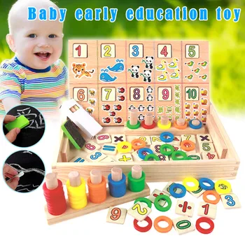 

Early Education Toy Puzzle Math Calculation Wooden Multifunctional Learning Case for Baby Kids YJS Dropship