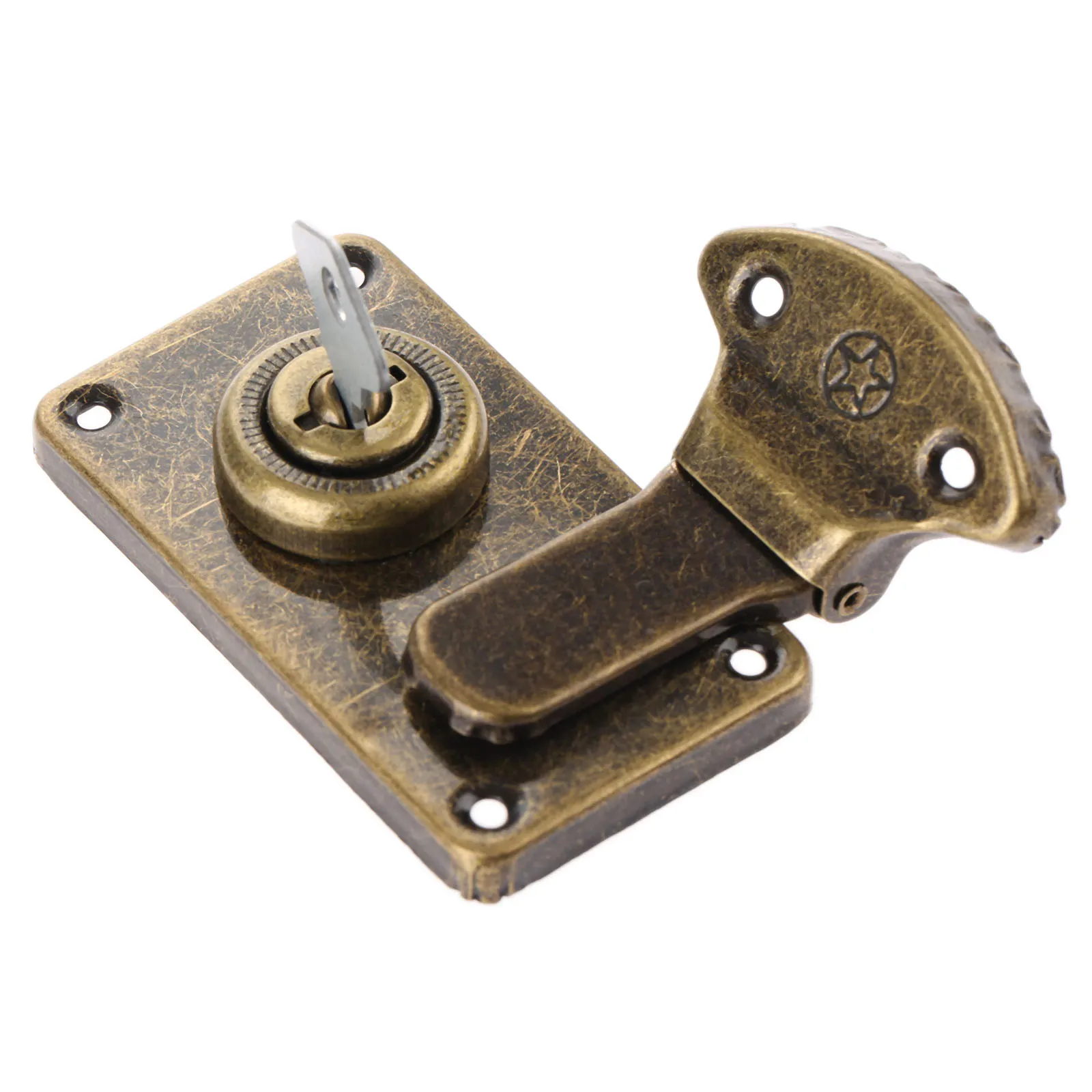 Furniture Hardware Toggle Latches Jewelry Box Hasp Decorative Latches Vintage Furniture Hardware Antique Box Latches Decorative Hasp Jewelry Wooden Box Suitcase Hasp Latch Toggle With Key and Screw