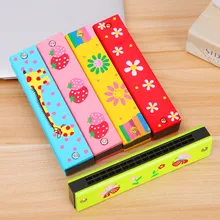 Горячая 16 отверстий Милая деревянная Губная гармошка музыкальный инструмент игрушки для детей образовательные игрушки мультфильм духовой инструмент детский подарок