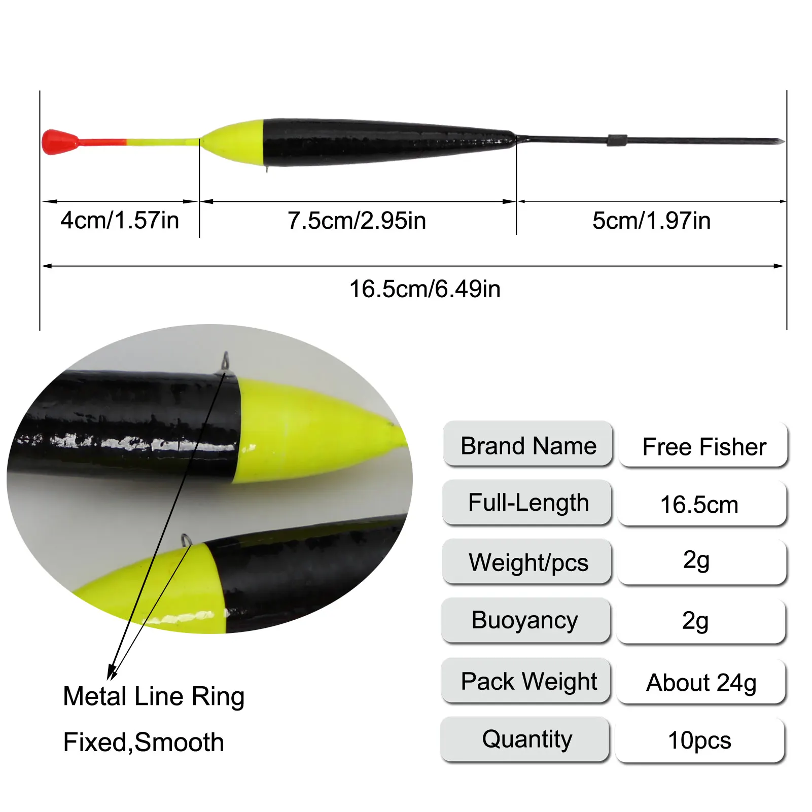 Flotteur,Kit de flotteurs de pêche en liège,lot de 10 pièces,antenne en ...