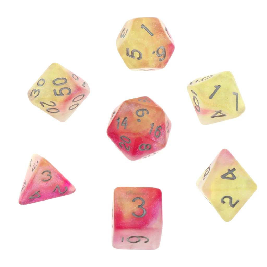 7Pc Multi-sided Dices Set D4-D20 MTG DND RPG Board Game Dice for D&D Roleplaying Party Casino Table Game Toy