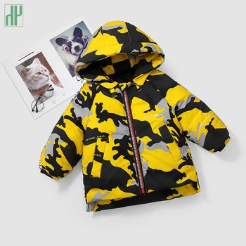 

HH winter jacket new fashion down cotton coat children's boy cotton padded warm down jacket for boys kids long coat size 3-7T