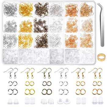 

Earring Hooks 1900Pcs Earring Making Supplies Kit with Fish Hook Earrings, Earring Backs Jump Rings for Jewelry Making and Earri