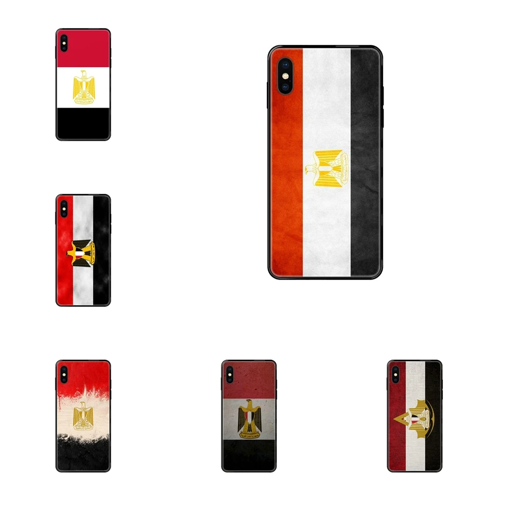 For iPhone 11 12 Pro 5 5S SE 5C 6 6S 7 8 X 10 XR XS Plus Max Black Soft TPU Phone Cover Case Egypt National Flag Emblem Designer | Мобильные