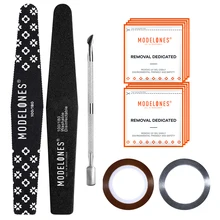 Azure beauty 5 шт./лот Двусторонняя Шлифовальная Пилка Для ногтей замочить от очистки ногтей для снятия Обертывания украшения наклейки для ногтей набор