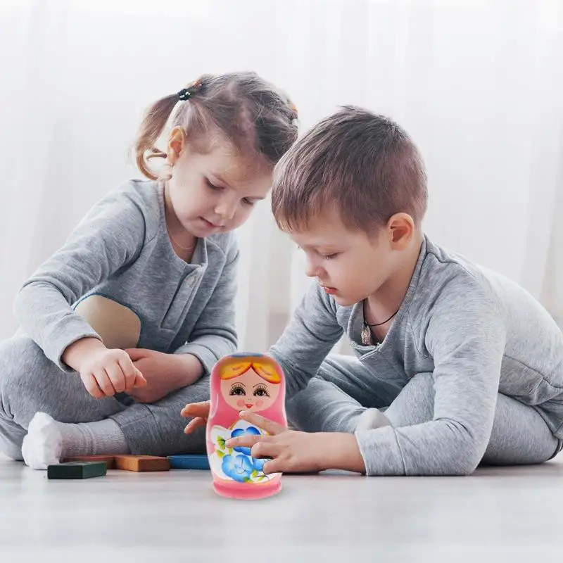Мультяшная деревянная кукла-Матрешка Русская Матрешка креативная для Рождественский подарок для ребенка необходимые забавные игрушки