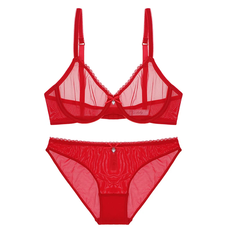 Big red Varsbaby женское сексуальное однотонное нижнее белье без подкладки с регулируемыми лямками комплекты бюстгальтеров на косточках - Цвет: Big red