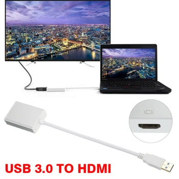 

USB 3.0 to HDMI 1080P HD Video Adapter Converter Cable Silver for PC HDTV Drive Free USB3.0 To HdMI HD Adapter Cable/Converter