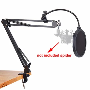 

NB-35 Microphone Suspension Arm Stand Clip Holder and Table Mounting Clamp optional Filter Windscreen Mask Shield Clip Kit