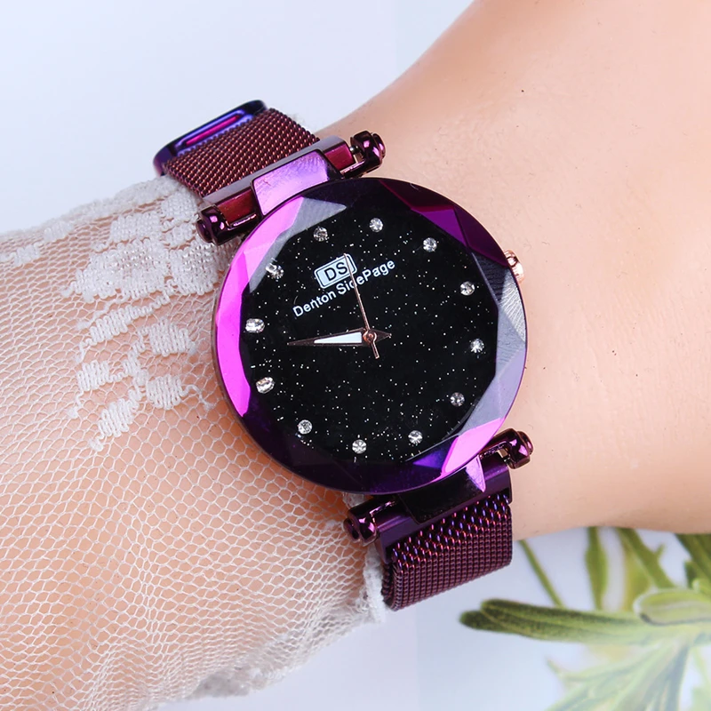 

Luxury ladies watch 2019 hot sky sky fashion elegant magnet buckle quartz digital gift clock fashion ladies watch