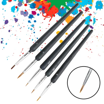 

5pcs/set Beginner DIY Fine Tip Drawing School Miniature Model Maker Nail Art Artist Watercolor Painting Tool Detail Paint Brush