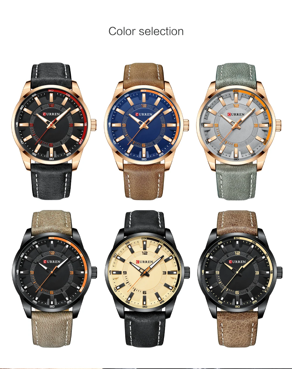 Herren Schwarz Casual Leder Quarz Einfache Kreative Uhr Geeignet für_voghion.com
