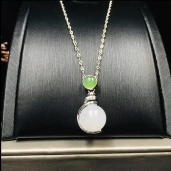 

Hetian white Jade Pendant Necklace Natural Genuine Jade silver pendant For Women Party Gift Fine Jewelry Xmas Gift