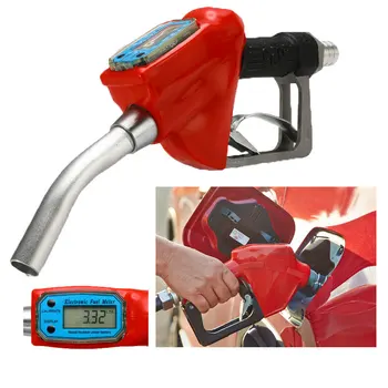 

Electronic Metering Fuel Gun Fuel Gasoline Indicator Gas Station Refuel Injection Tools Flow Meter For Gun Nozzle Aluminum