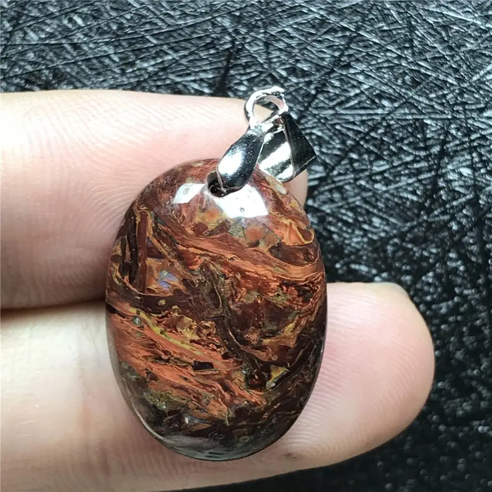 

Natural Red Pietersite Pendant For Woman Man Crystal 23x15x7mm Oval Beads Namibia Firework Effect Beads Jewelry Pendant AAAAA