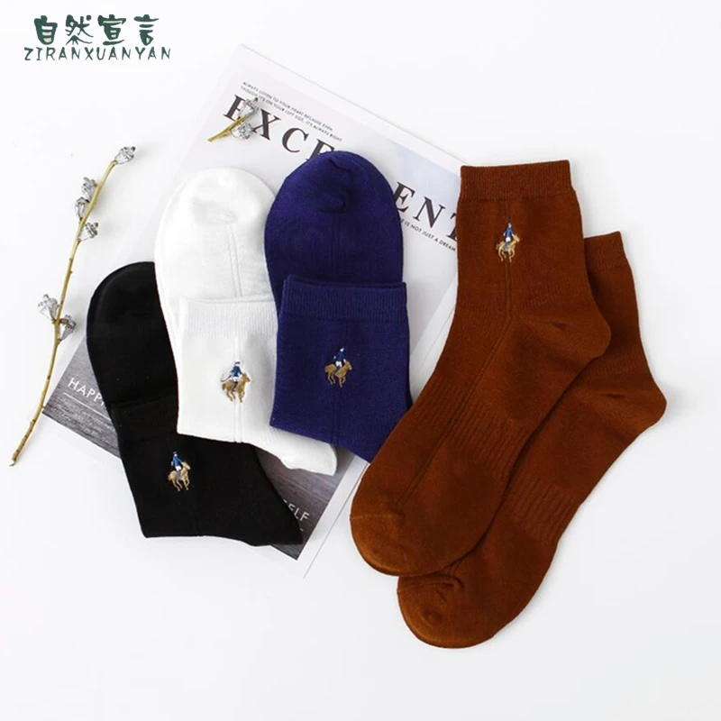 

2020 Fashion Calcetines Hombre 4 Pairs/lot Brand Men Grew Socks Embroidery Winter Man Cotton High Quality Sheer Mens Hombre