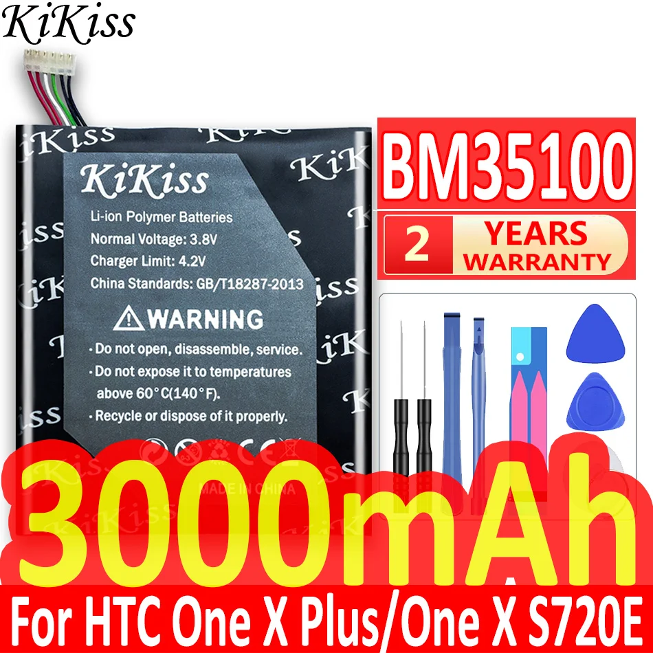KiKiss мобильный телефон Батарея BM35100 для HTC One X Plus + S728e / S720E G23 Endeavor/LeTV S Z560e батареи 3000