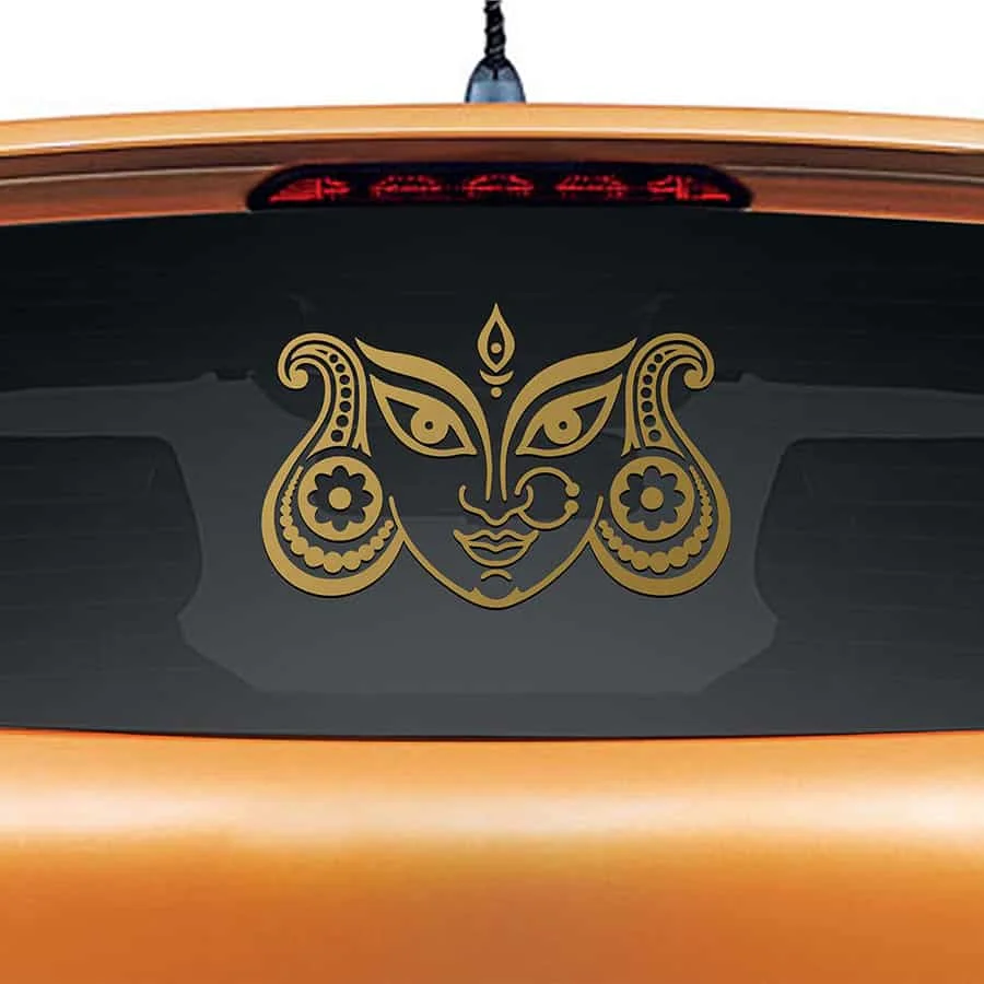 Generic Durga Devi Face Decal Vinyl Murals Car Rear Glass Sticker