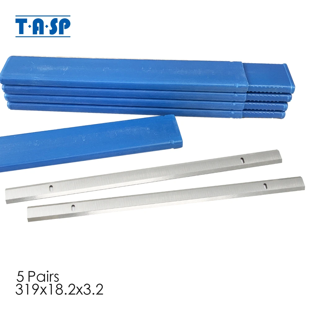 TASP 5 Pairs 319mm HSS Thickness Planer Blade 319 x 18.2 x 3.2 mm Wood