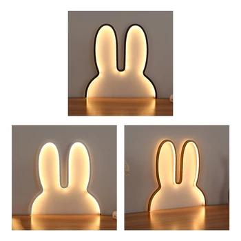 

Creative Rabbit Head Shape LED Night Light Home Bar Club Decorative Color Desk