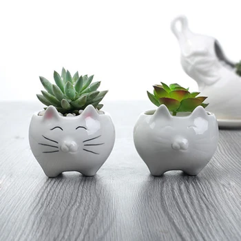 

Cartoon Little Cat Ceramic Flower Pot Home Desktop Elephant Flower pot ornaments Garden Plants Pot Succulent Pot Grow Box