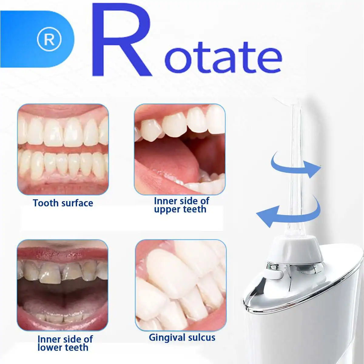  Oral Irrigator USB Rechargeable 100-240V Water Flosser Cordless Waterproof Portable Dental Water Je