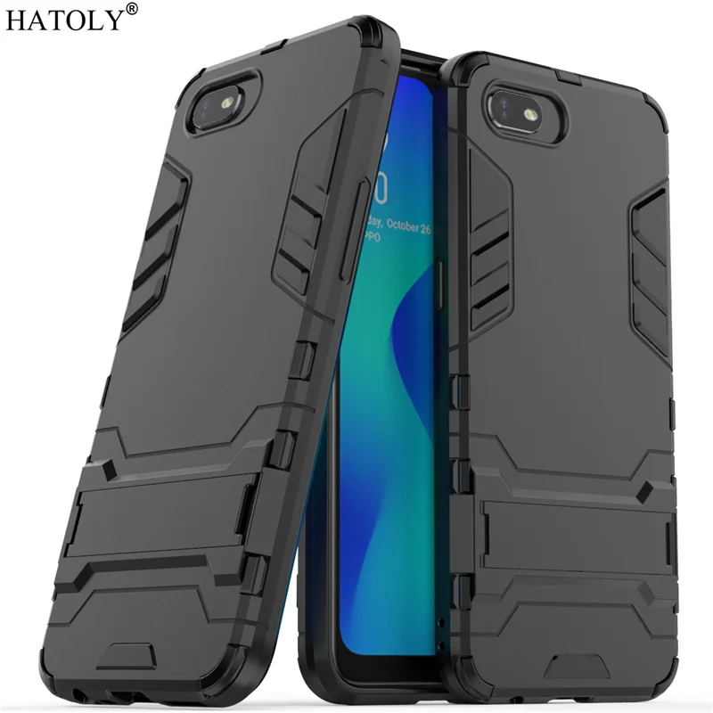

For Cover OPPO Realme C2 Case Armor Shockproof Holder Stand Back Cover Realme C2 Silicon Hard PC Phone Bumper Case For Realme C2