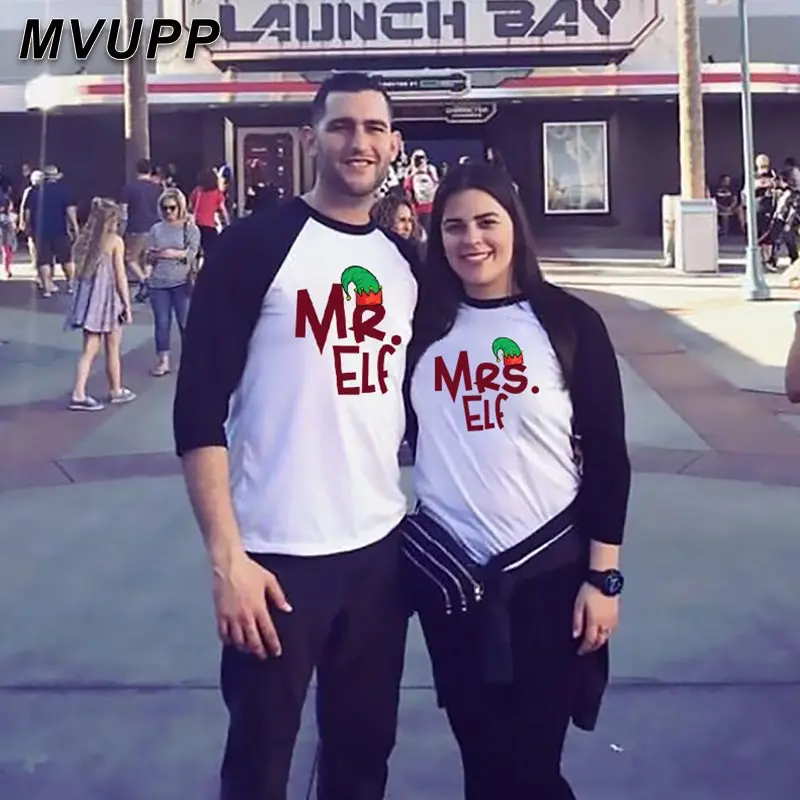 Mr mrs elf elves/Одинаковая одежда для всей семьи с героями мультфильмов на Рождество для папы, мамы, сына, дочки, мамы и меня, Новое поступление комплектов для маленьких детей