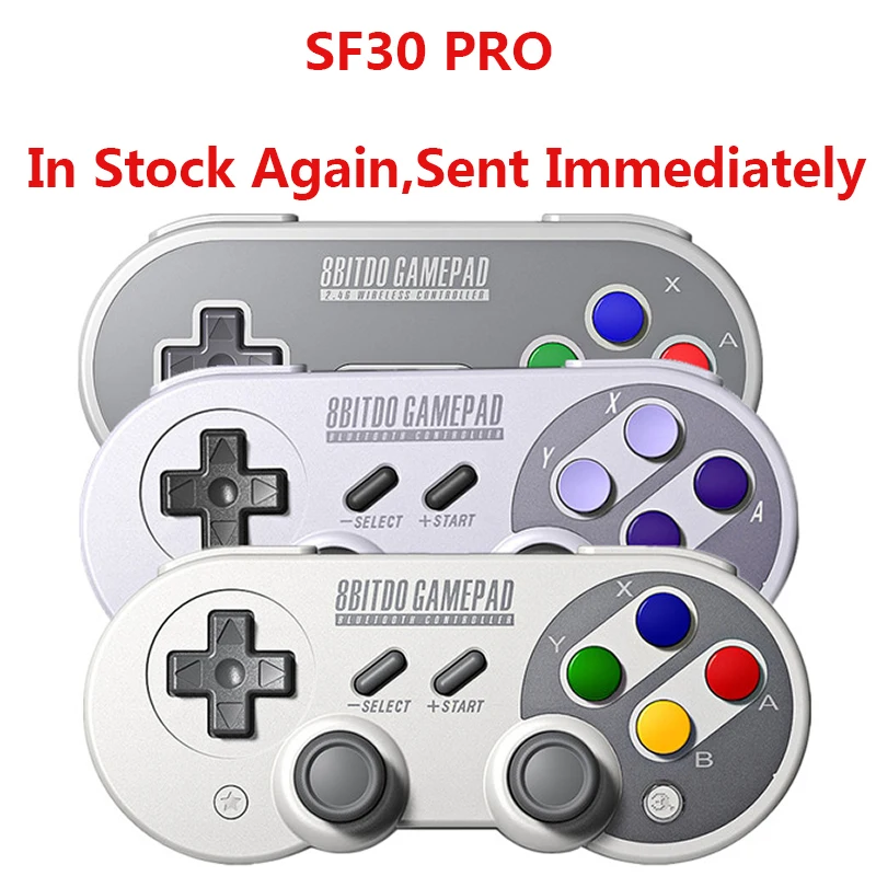 Official 8BitDo SF30 Pro Wireless Bluetooth Gamepad Controller with Joystick for Windows Android macOS Nintendo Switch Steam