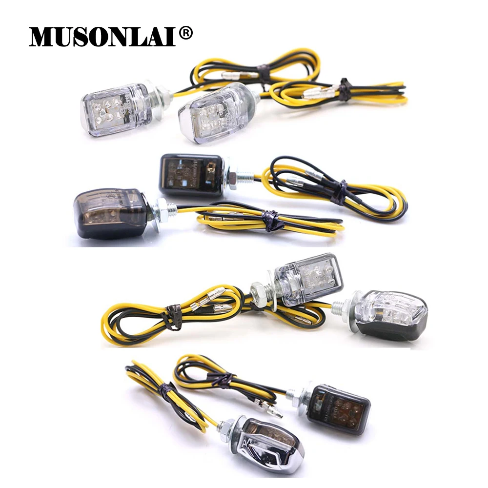 

4x мотоциклетные СВЕТОДИОДНЫЕ указатели поворота, световая лампа, янтарный свет, универсальные мигалки для Honda Kawasaki Suzuki Yamaha 12v