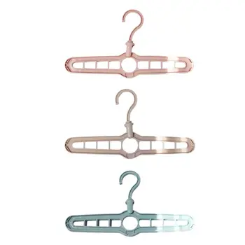 

5Pcs Multifunction Wardrobe Space Saving 9-hole Magic Clothes Hanger Closet Storage Organizer Coat Hanger With Hook 360 Rotation