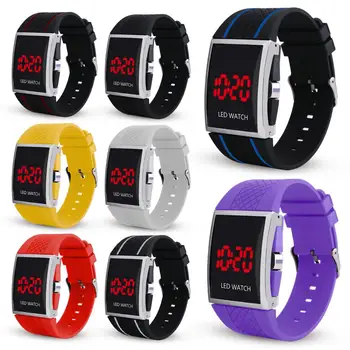 

Unisex Rectangle Dial Date Display Adjustable Digital Sports Wrist Watch LED Student Couple Electronic Watch With Adjustment Wat