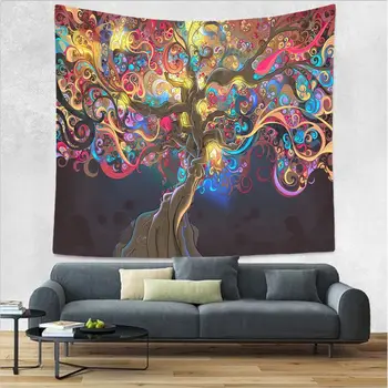 

Colorful Trippy Fabric Tapestry Bedroom Living Room Wall Hanging Decoration Blanket