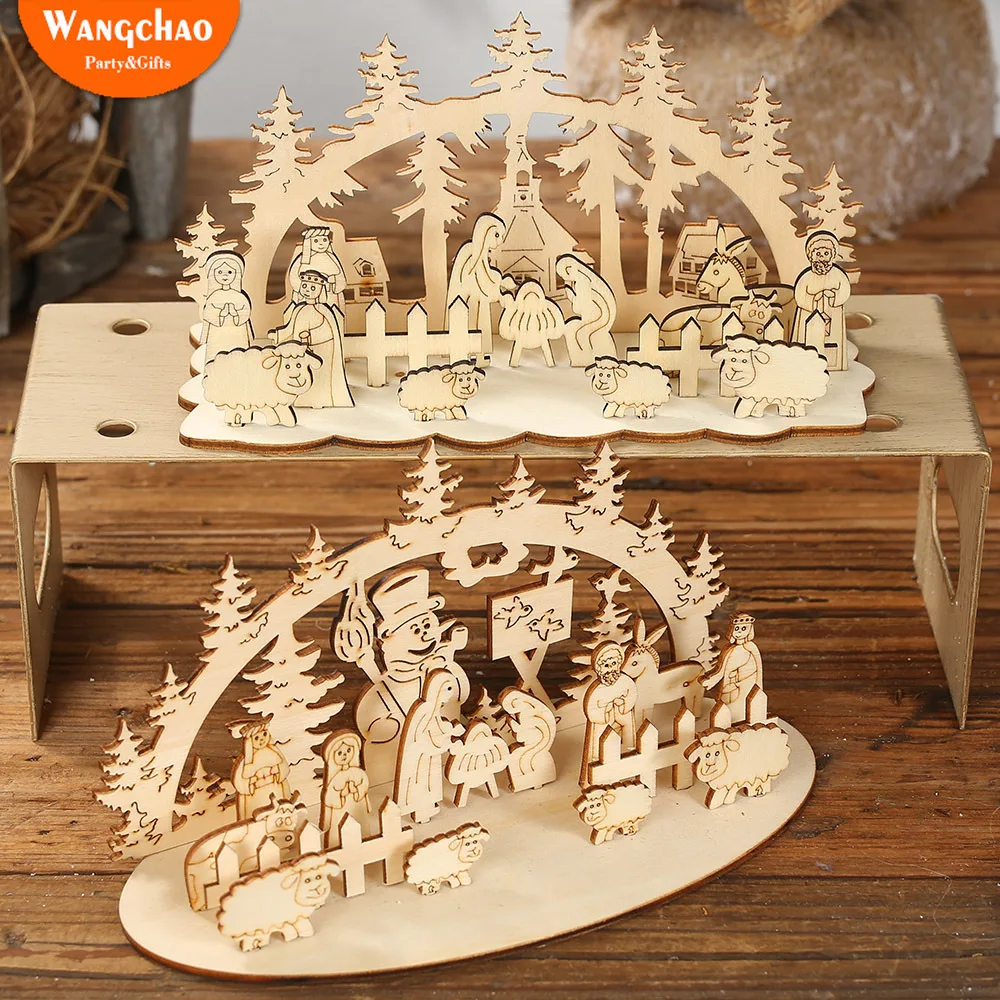 

DIY Wooden Christmas Decorations for Home Snowman Pattern Kids Favourite Gift