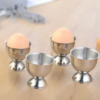

4 Pcs/set Stainless Steel Egg Cups Eggs Holder Tabletop Cup Egg Steam Rack Mold Eggs Poach Tool White Wine Glass
