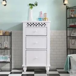 GIANTEX современный белый шкафчик для ванной мебель для дома Дерево кухонная коллекция Органайзер напольный шкаф HW57016