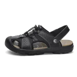 Сандалии мужские 2019 новые римские мужские повседневные пляжные ботинки летние сандалии из натуральной кожи