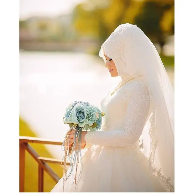 Vestido De Noiva Robe Mariage Арабский мусульманский роскошный красивый 80 см длинный шлейф