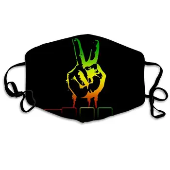 

Reusable Washable Mask, Rasta Flag Anti Dust Block Air Pollution Half Face Mouth Mask with Elastic Ear Loop