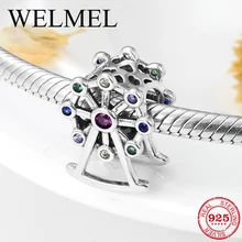 Высокое качество, 925 пробы, серебряный цвет, CZ, колесо обозрения, очаровательные бусины, подходят к оригиналу Pandora, очаровательные браслеты, сделай сам, изготовление ювелирных изделий