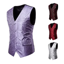 Стиль мужской однобортный жилет с принтом пальто M68