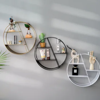 

Hexagon Design Room Decoration Wall Decoration Rack Storage Rack for Decoration Use (Golden)