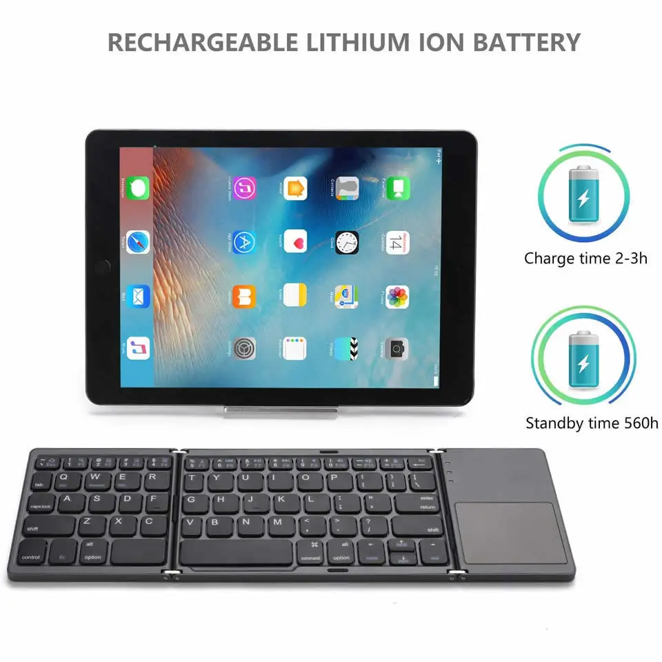 bluetooth sem fio dobrável touchpad teclado para