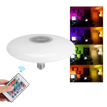 

LED Smart Light Bulb Colorful Bluetooth 360 Degrees Surround Sound Music Flying Saucer Light RGB Remote Control Lamp